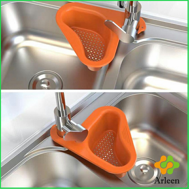 Arleen ตะแกรงกรองอ่างล้างจาน ตะกร้าระบายน้ำ คอเป็ดแขวนได้ กล่องเก็บของพลาสติก Sink filter rack ราคา ถูกที่สุด ดีลบีเคเค แกลเลอรีภาพที่ 4