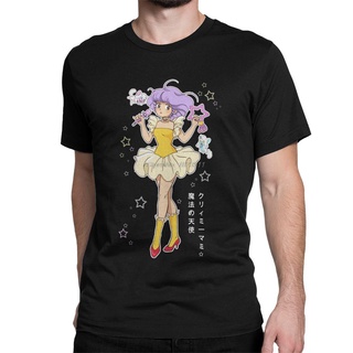 printเสื้อยืดแฟชั่นพิมพ์ลายเสื้อยืดท็อป โอเวอร์ไซซ์ พิมพ์ลายการ์ตูน Magical Angel Creamy Mami น่ารัก สไตล์ฮาราจูกุ สตรีท