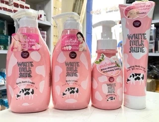 Cathy Doll White Milk Shine Body Lotion /Shower Cream / Peeling Scrub เคที่ดอลล์ โลชั่นน้ำนม ครีมอาบน้ำนม เจลขัดขี้ไคล