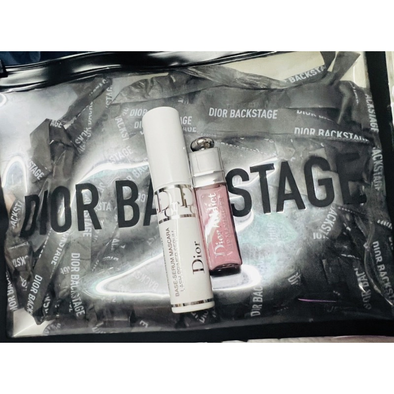 Set กระเป๋าเครื่องสำอางค์ Dior Backstage , Diorshow Maximizer 3D ขนาด 4ML, Lip maximizer สี 001 ขนาด 2 ML แท้💯