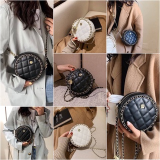 CC crossbody bag กระเป๋าสะพายข้างทรงกลม กระเป๋าสะพาย กระเป๋าสะพายข้าง กระเป๋าถือ กระเป๋าแฟชั่นเกรดพรีเมียม งานเนียบงานดี