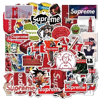 💥พร้อมส่ง💥Sup Supreme sticker สติกเกอร์กันน้ำรูปแบบที่แตกต่างกัน 50ชิ้น dragon ball one piece NARUTO