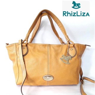 ❤️Sale ❤️ กระเป๋าหนังแท้ แบรนด์ม้า สีเหลือง สวย Rhizliza ❤️