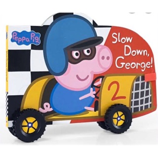 นิทานภาษาอังกฤษPeppa pig Slow Down, George หนังสือจริงล้อหมุนได้