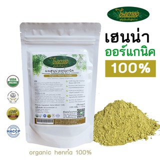 ผงเฮนน่าออร์แกนิค ใบกาว เทียนกิ่ง ย้อมผม Organic Henna 100% | ไพรทอง