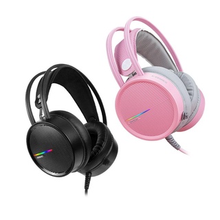 Nubwo X98  Gaming Headset หูฟังเกมมิ่ง 7.1 ไฟ LED สเปกตรัม BLACK/PINK