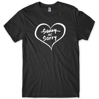 เสื้อยืดแขนสั้น พิมพ์ลายการ์ตูน Sorry Not Sorry สําหรับผู้ชายS-5XL