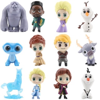 ตุ๊กตาฟิกเกอร์ Frozen Elsa Anna Kristoff Sven Olaf Bruni Nokk Earth ขนาดเล็ก 12 ชิ้น ต่อชุด