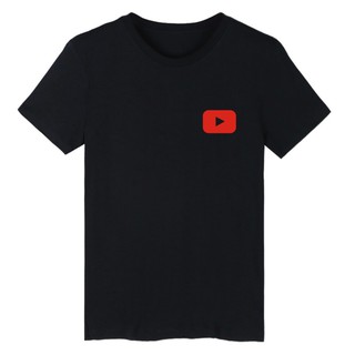 Alimoo เสื้อยืดท็อปส์ผ้าฝ้ายแขนสั้นพิมพ์ Youtube สำหรับผู้ชาย T-shirt for Men and Women Big Size XXS-4XL 1465E