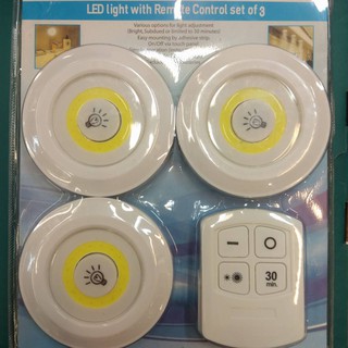 ไฟ LED light with wireless ไฟ3ดวง+รีโมท