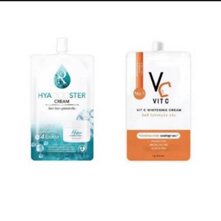 VC Vit C Whitening Cream,Hya Booster Cream.,ครีมวิตามินซี,ไฮยา บูสเตอร์ ครีม น้องฉัตร (ซองละ)