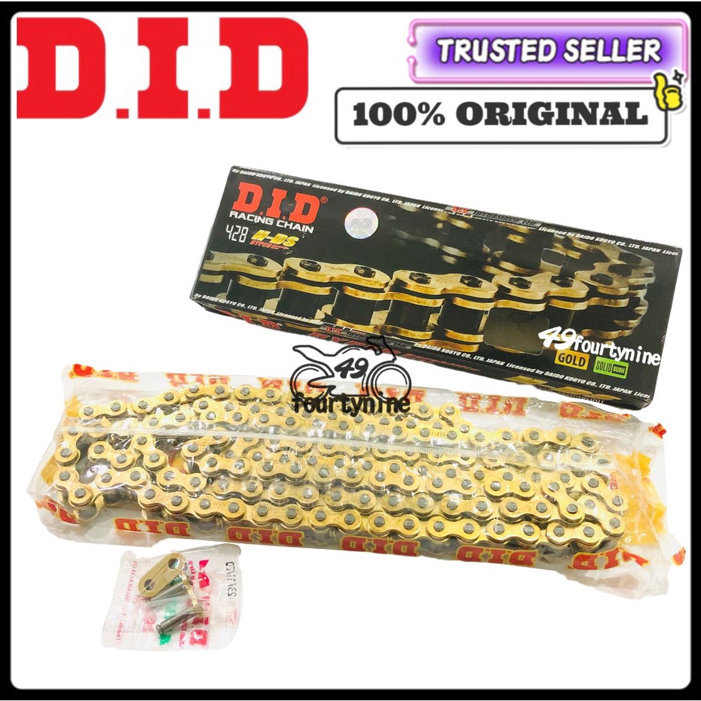 DID 428H-DS 132L GOLD CHAIN GOLD SOLID BUSH RANTAI DID HDS GOLD