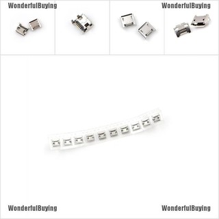 {WonderfulBuying} ซ็อกเก็ตแจ็คเชื่อมต่อ Micro USB Type B ตัวเมีย 5Pin DIP 10 ชิ้น