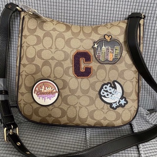 NEW Coach crossbody✅ ELLIE FILE BAG IN SIGNATURE CANVAS WITH DISCO PATCHES (COACH C6919)