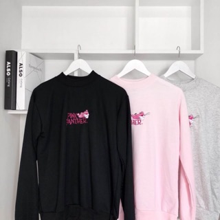 เสื้อโอเวอร์ไซส์ แขนยาวPINKPANTHERสีพื้น