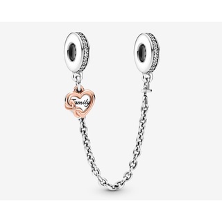 [พร้อมส่ง สินค้าแท้ 💯] Pandora Family Heart Safety Chain Charm (5 cm.)