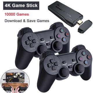 wNew Lite 10000 Games 4K Game Stick TV Video Game Console Wireless Controller for PS1/ SNES/ SEGA 9 Emulators Retro Cons