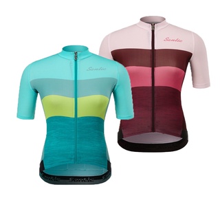 Santic เสื้อกีฬาแขนสั้น ระบายอากาศได้ดี แบบแห้งเร็ว สําหรับผ…