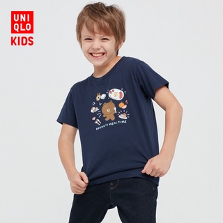 ใหม่ Uniqlo เสื้อยืดลําลอง แขนสั้น พิมพ์ลาย LINE FRIENDS สําหรับเด็กผู้ชาย ผู้หญิง (UT)