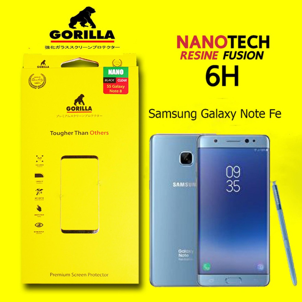 Gorilla Nano tech Resin Fusion ฟิล์มนาโนเต็มจอกันรอย (ของแท้100%) สำหรับ Samsung Galaxy Note Fe (Black)