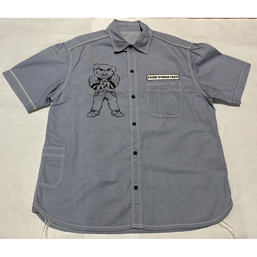 PIGER WORKS Crew Lot PWW 15-47 เสื้อเชิ๊ตแขนสั้น มือสอง