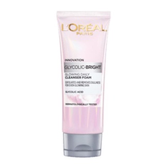 Loreal Paris Glycolic-Bright Glowing Daily Cleanser Foam ลอรีอัล ปารีส ไกลโคลิค-ไบร์ท โกลวอิง เดลี่ คลีนเซอร์โฟม 100 มล