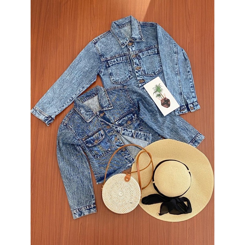 GRACE CROP JEANS JACKET // RAWIS CROPEED SNOW JACKET // DENIM JEANS JACKET