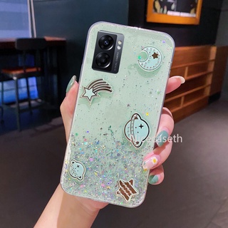 In Stock Phone Case 2022 เคส OPPO A77 5G A57 4G Reno7 Z Reno7 Pro 5G Protective Casing เคสโทรศัพท Starry Sky Glitter Planet Phone Back Cover