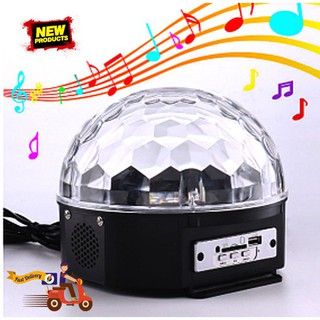 ไฟดิสโก้เทค ไฟเทค ไฟเธค ไฟดิสโก้ ไฟปาร์ตี้LED Magic Ball Light ไฟดิสโก้ Disco &amp; MP3 มีรีโมท ฟรี Flash Drive