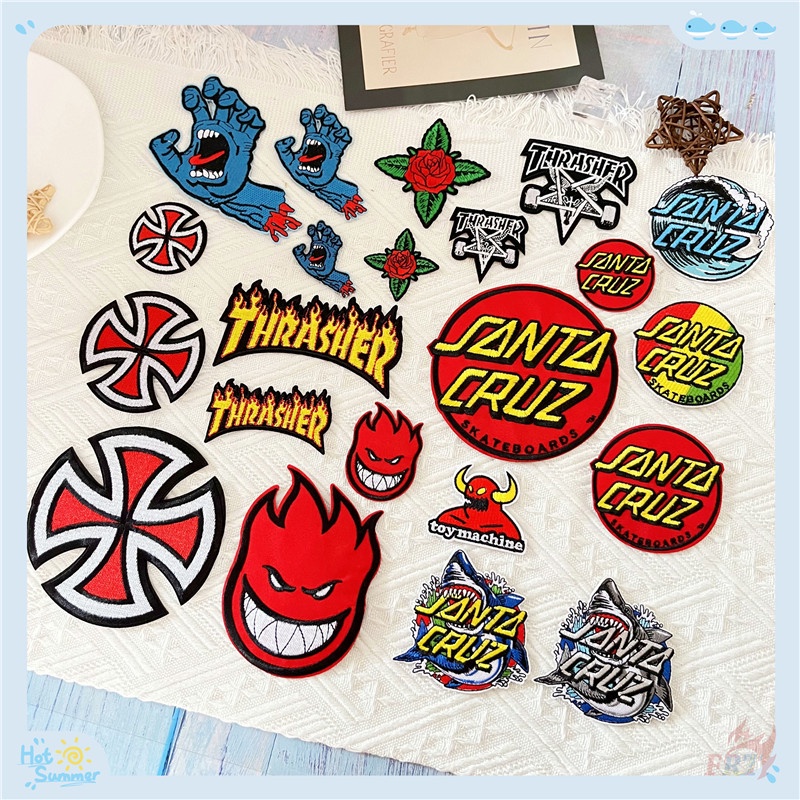 ♚ แผ่นแพทช์เหล็ก แนวสตรีท แฟชั่นแบรนด์ ♚ แผ่นแพทช์รีดติดเสื้อ DIY 1 ชิ้น (22 แบบ)