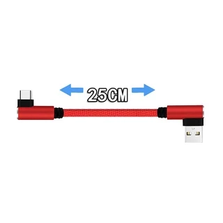 Fonken Micro Usb สายเคเบิ้ลสั้น 90 องศาสายชาร์จโทรศัพท์มือถือ Usb C 25 ซม. สําหรับ Xiaomi Samsung Android