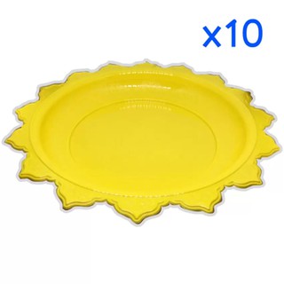 ตราสิงโต พานโตก24cmสีเหลืองไข่ไก่x10