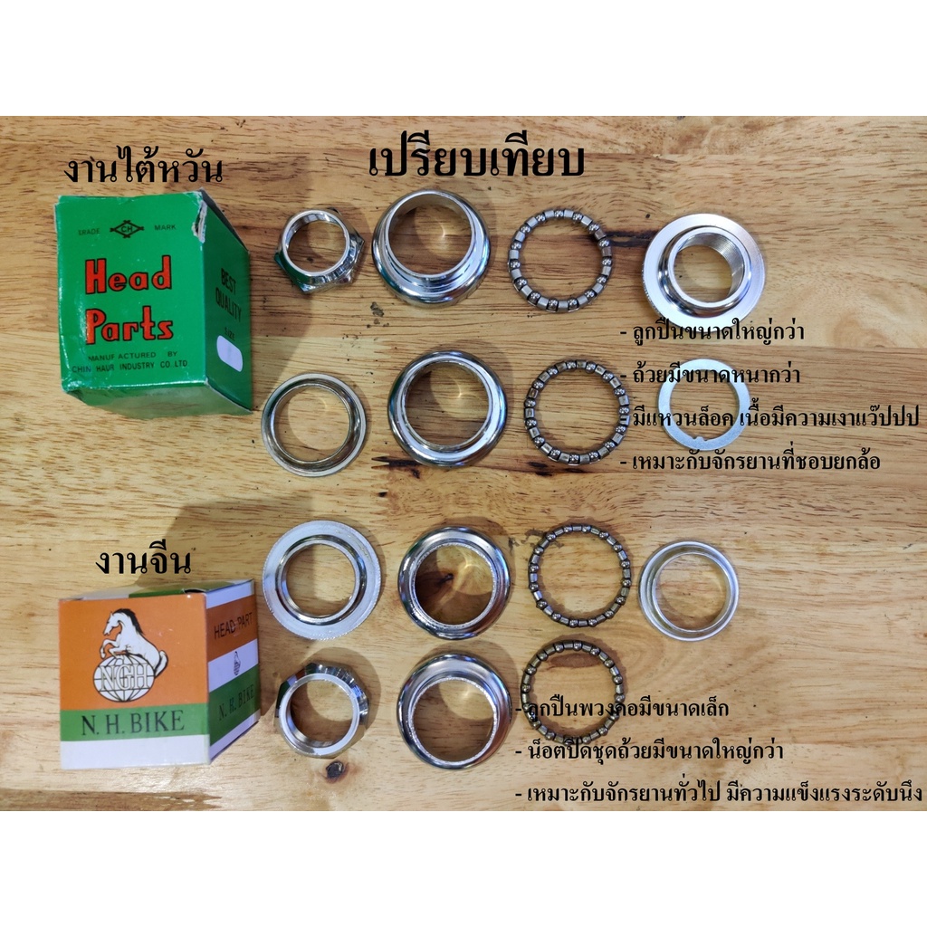 MADE IN JAPAN ชุดถ้วยคอจักรยาน  สำหรับตะเกียบคอเกลียว  ขนาด 1 นิ้ว ใช้กับจักรยานทั่วๆไป จักรยานแม่บ้าน จักรยานโบราณ