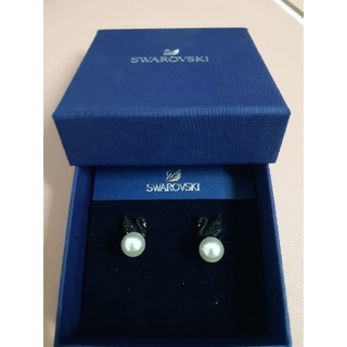 swarovski iconic Swan earring jackets black