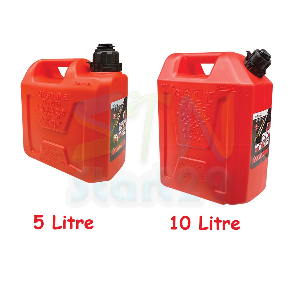แกลลอนน้ำมันเชื้อเพลิง ถังใส่น้ำมัน ถังเก็บน้ำมัน สำรองในการเดินทางไกล ที่บรรจุน้ำมันเติมรถยนต์ มีท่