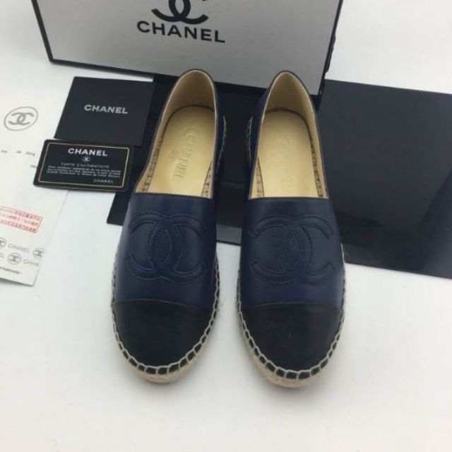 chanel espadrilles navy