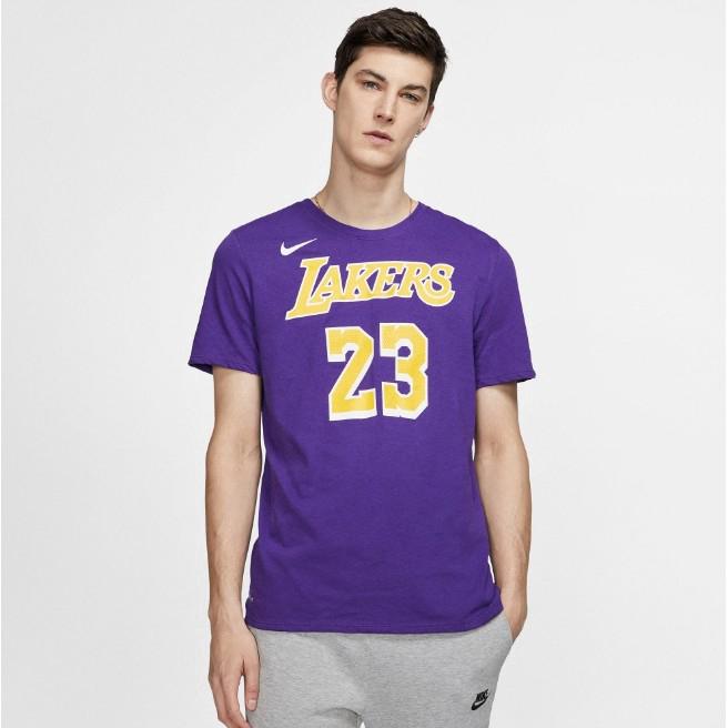 Original nike mens short sleeve tshirt tee NBA LAKERS 23 JAMES