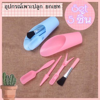 ชุดปลูกแคคตัส อุปกรณ์ปลูกแคคตัส (กระบองเพชร)1 Set มี 5 ชิ้น เซตจัดสวน ปลูกต้นไม้ขนาดเล็ก อุปกรณ์ปลูกบอนไซ