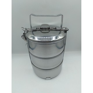 ปิ่นโตแสตนเลส 3 ชั้น ขนาด 12 ซม. Food Carrier(SILVER)