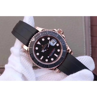 [Schindler] ใหม่ Rolex Rolex Yacht 116655 Rose Gold Shell Black Face ธุรกิจนาฬิกาสำหรับสุภาพบุรุษแบบคลาสสิก