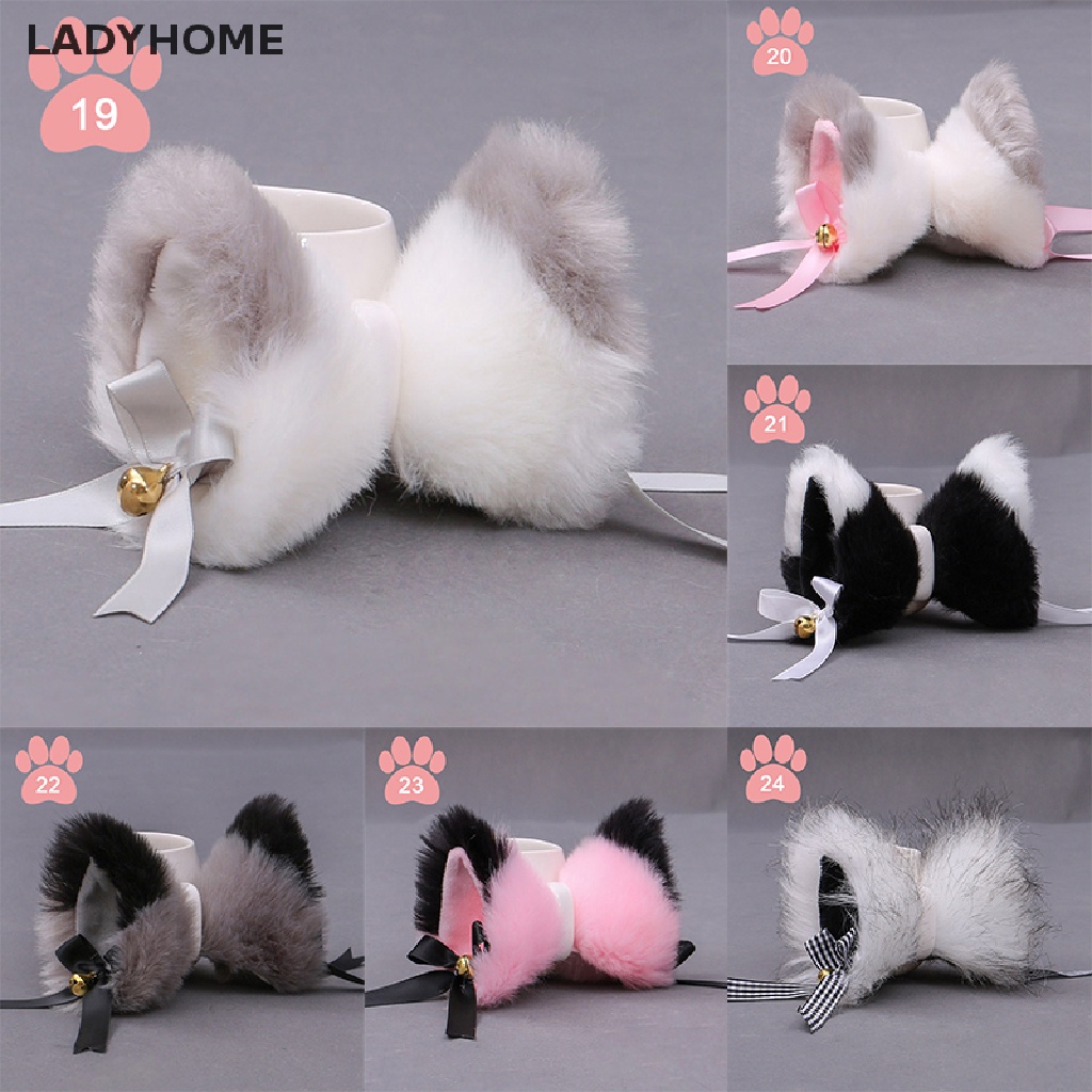 Ladyhome กิ๊บติดผม หูสุนัขจิ้งจอก หูแมว ขนปุย คอสเพลย์ ปิ่นปักผม ปาร์ตี้ เครื่องแต่งกาย อุปกรณ์เสริม