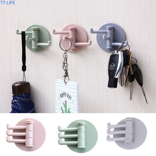 【TTLIFE】Swivel Hook Foldable Solid Wall Mount Coat Jacket Holder Three Swing Arms