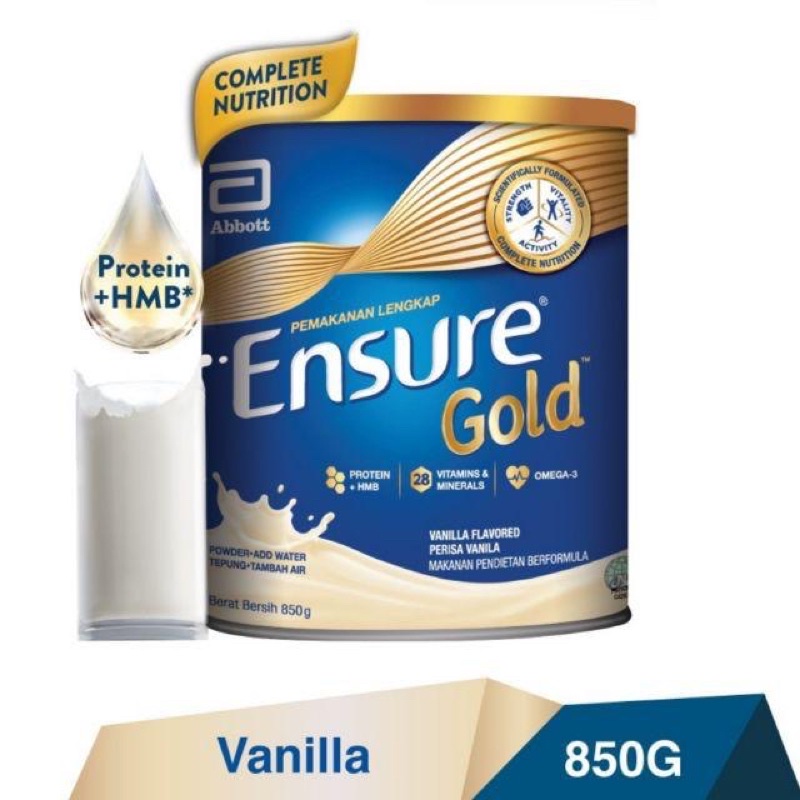 [ใหม่]Ensure gold Vanilla 850g เอนชัวร์ อาหารสูตรครบถ้วน วานิลลา