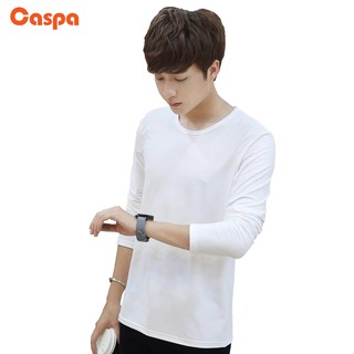 Caspa เสื้อยืดคอกลม รุ่นM398 สีพื้นแขนยาว พร้อมส่ง จำนวนจำกัด