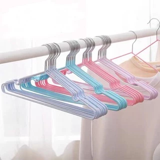 ไม้แขวนเสื้อสแตนเลส แพ็ค 10 ชิ้น ไม้แขวนเสื้อซิลิโคน ไม่หักแพ็คอย่างหนา#D004