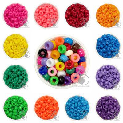 ลูกปัดตราจระเข้ กระดูกงู 8มม.สีสด (100 กรัม = 250 เม็ด)