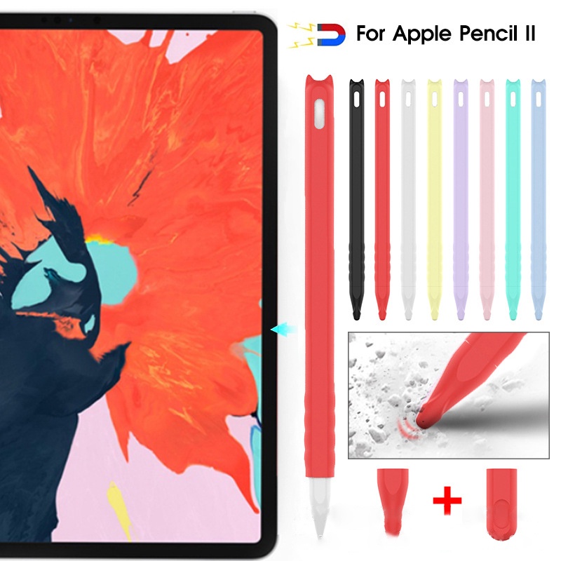Lovely Cat Pattern Silicon Protective Cover สําหรับ Apple Pencil Pro 2 Case อุปกรณ ์ เสริมกันลื ่ น