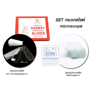 🎉พร้อมส่งจากไทย🎉 SET กระจกสไลด์ microscope แผ่นปิดสไลด์ 50 แผ่น กระจกปิดสไลด์ 100 แผ่น