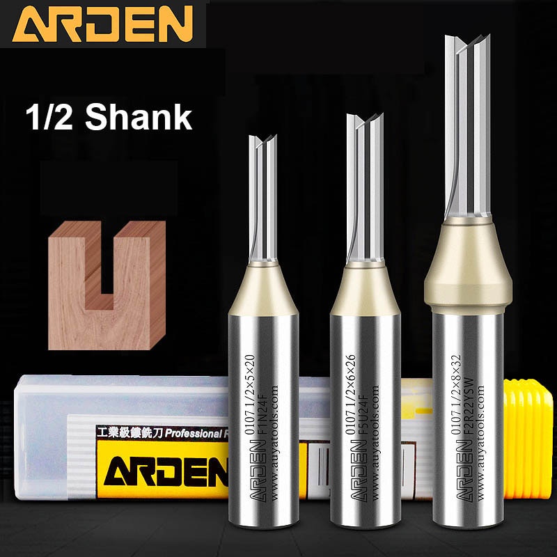 Arden 1/2 Shank CNC TCT ปลายตรง Mill งานไม้ เครื่องมือ สำหรับ MDF ไม้อัด Chipboard Slot Drill