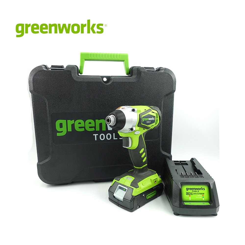 Greenworks สว่านกระแทก ขนาด 24V พร้อมแบตเตอรี่และแท่นชาร์จ (32047)